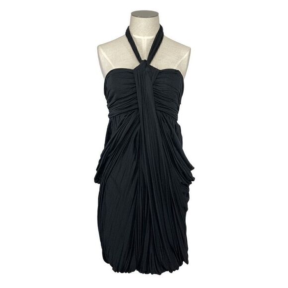 ALLSaints Spitalfield XS VTG 8 Black Mini Dress Cachao Halter Top Y2K Cocktail - Picture 7 of 9